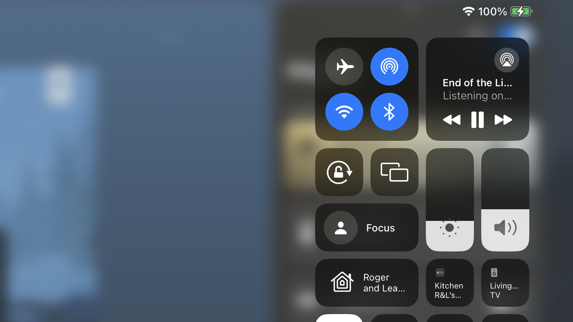 Control Center in iPadOS 17