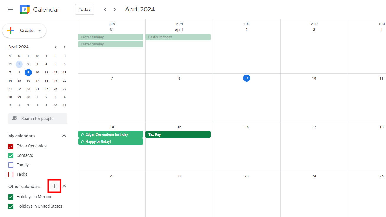 Create a new calendar on Google Calendar (1)
