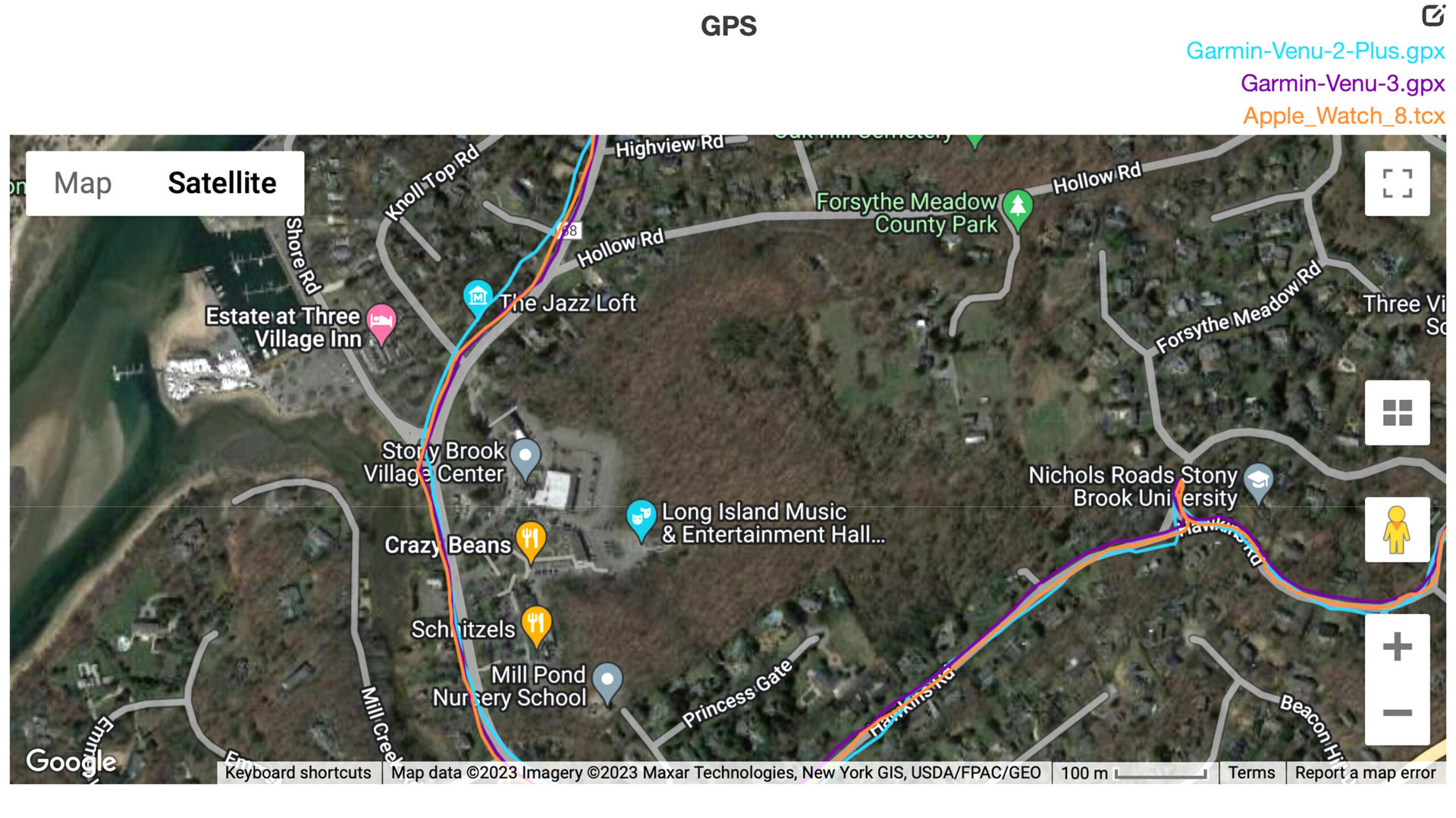Garmin Venu 3 vs Venu 2 Plus vs Apple Watch Series 8 GPS data