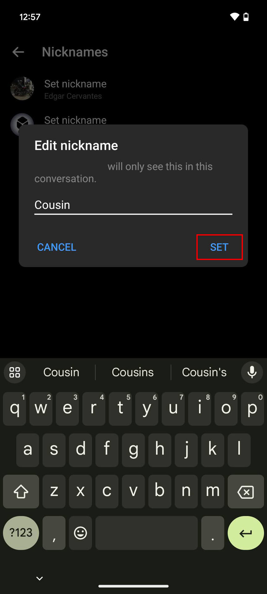 How to change a Messenger nickname on Android (4)