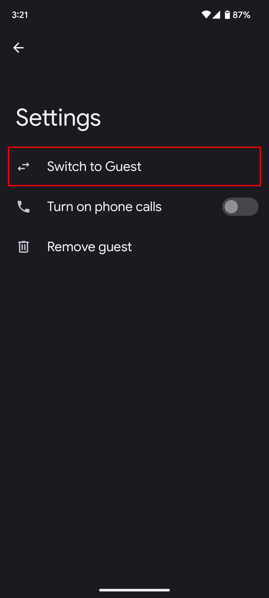 How to create a guest profile on Android (5)
