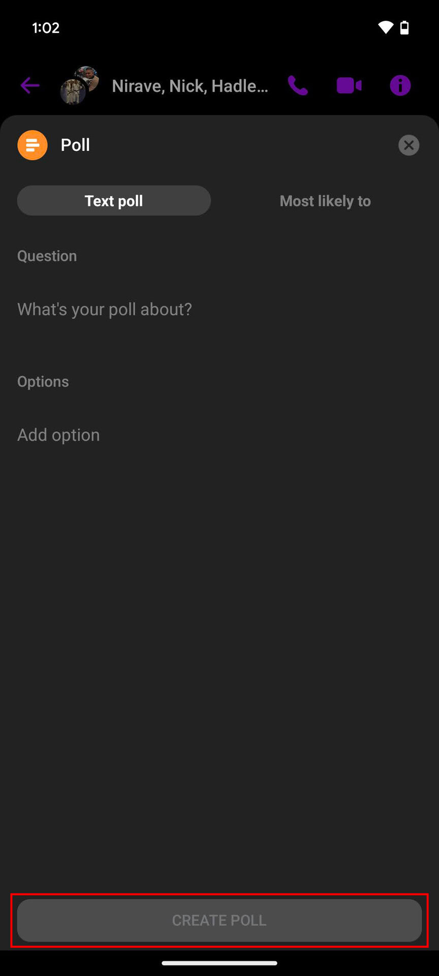 How to create a poll on a Messenger group chat (3)