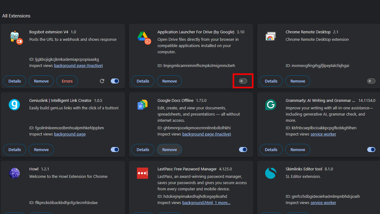 How to disable a Chrome extension on Windows (2)