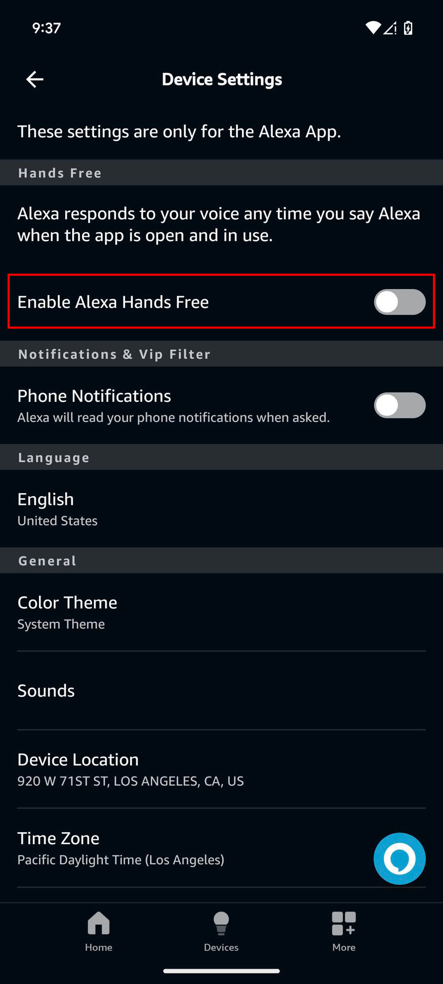 How to enable or disable Alexa Hands Free (5)