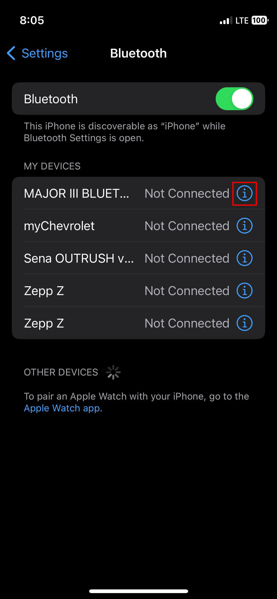 How to forget Bluetoothg headphones on iPhone (2)