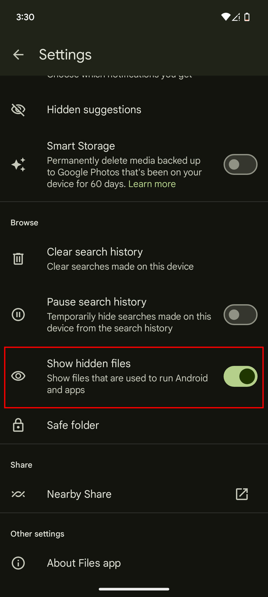 How to manually hide folders on Android devices (5)