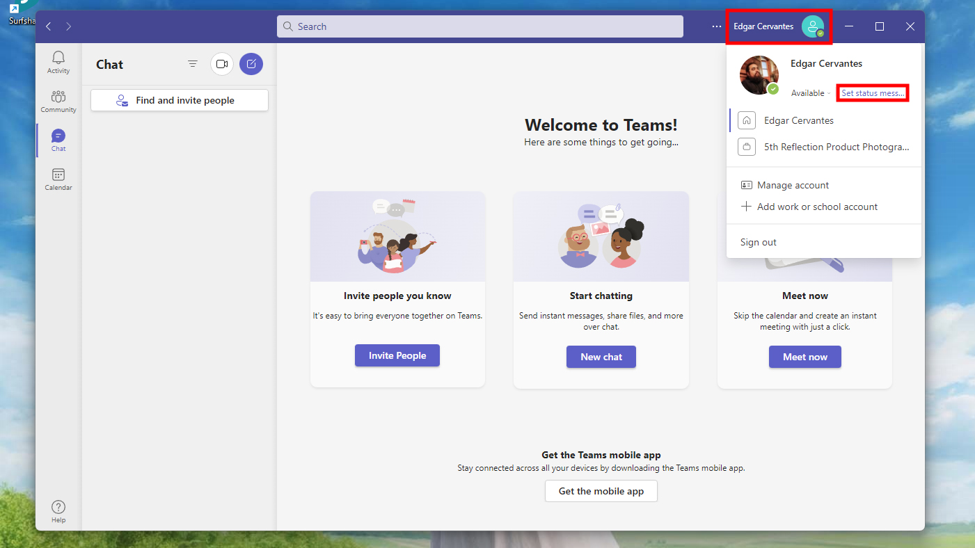 How to set a status messagbe on Microsoft Teams February 2024 (1)