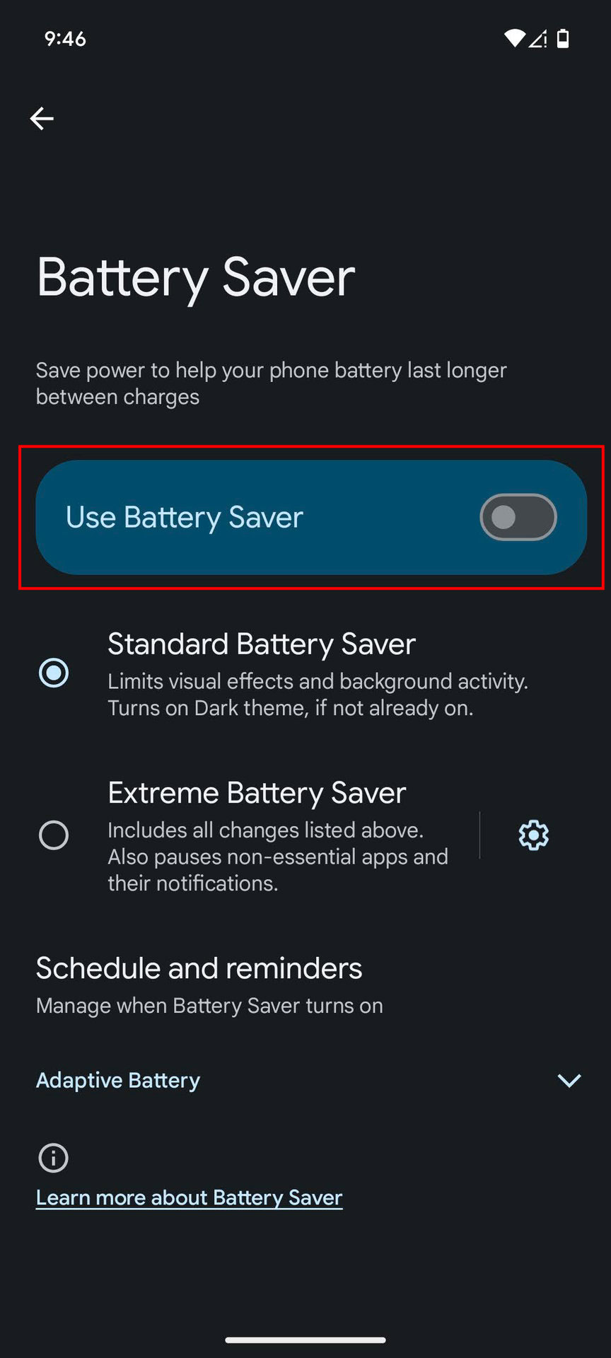 How to turn off Battery Saver and Adaptive Battery on Android 14 (3)