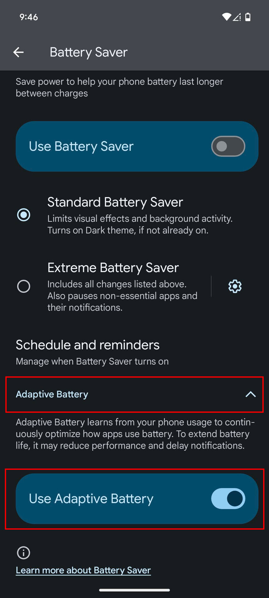 How to turn off Battery Saver and Adaptive Battery on Android 14 (4)