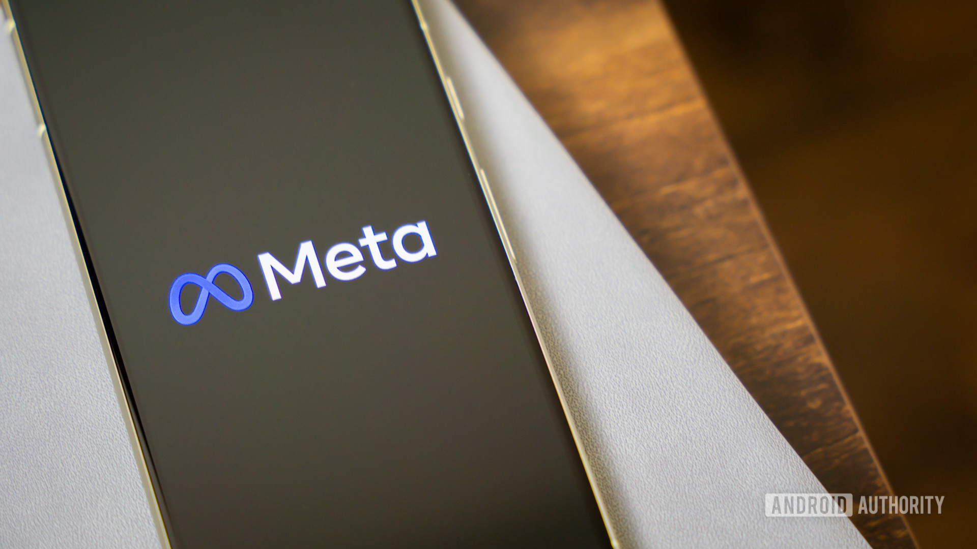 Meta logo on smartphone stock photo (2) Meta logo on smartphone stock photo (2)