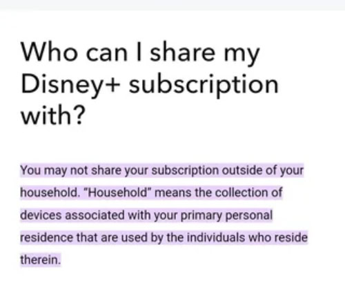 Plus password sharing restrictions FAQ Page