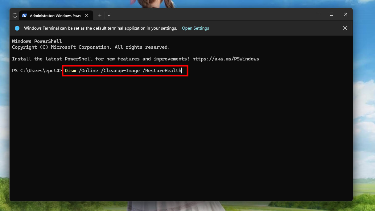 Repair the Windows System Image with DISM