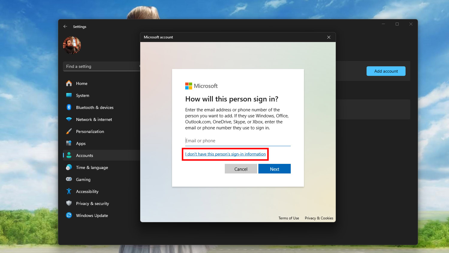 Sign into Windows11 with a local admin account (4)