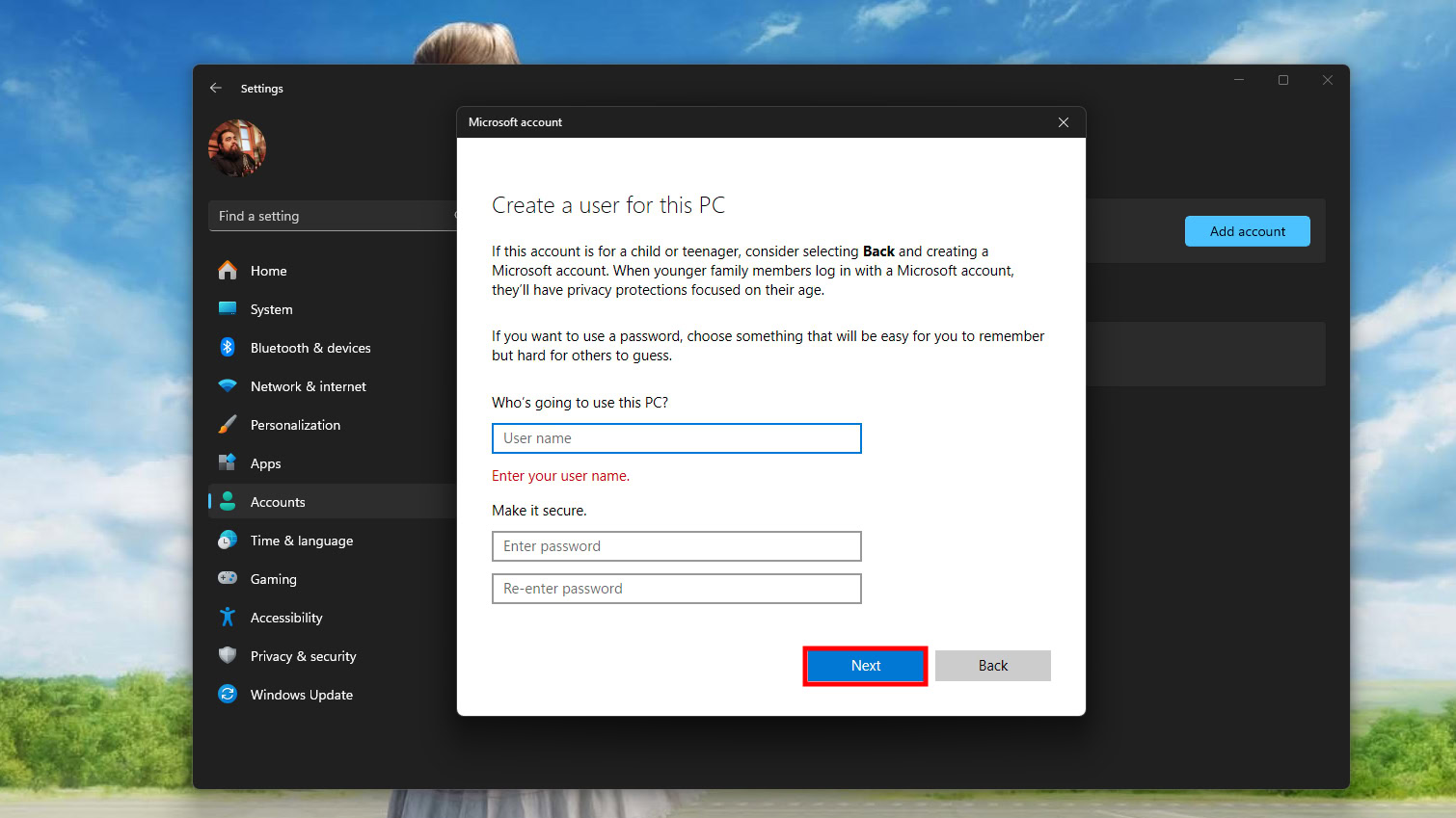 Sign into Windows11 with a local admin account (6)