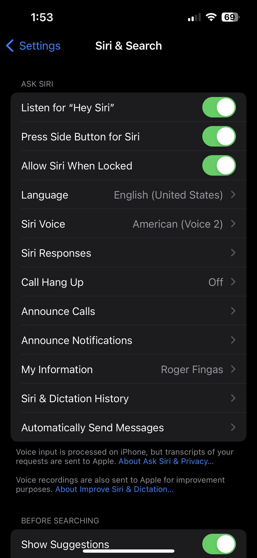 Siri and Search on iPhone