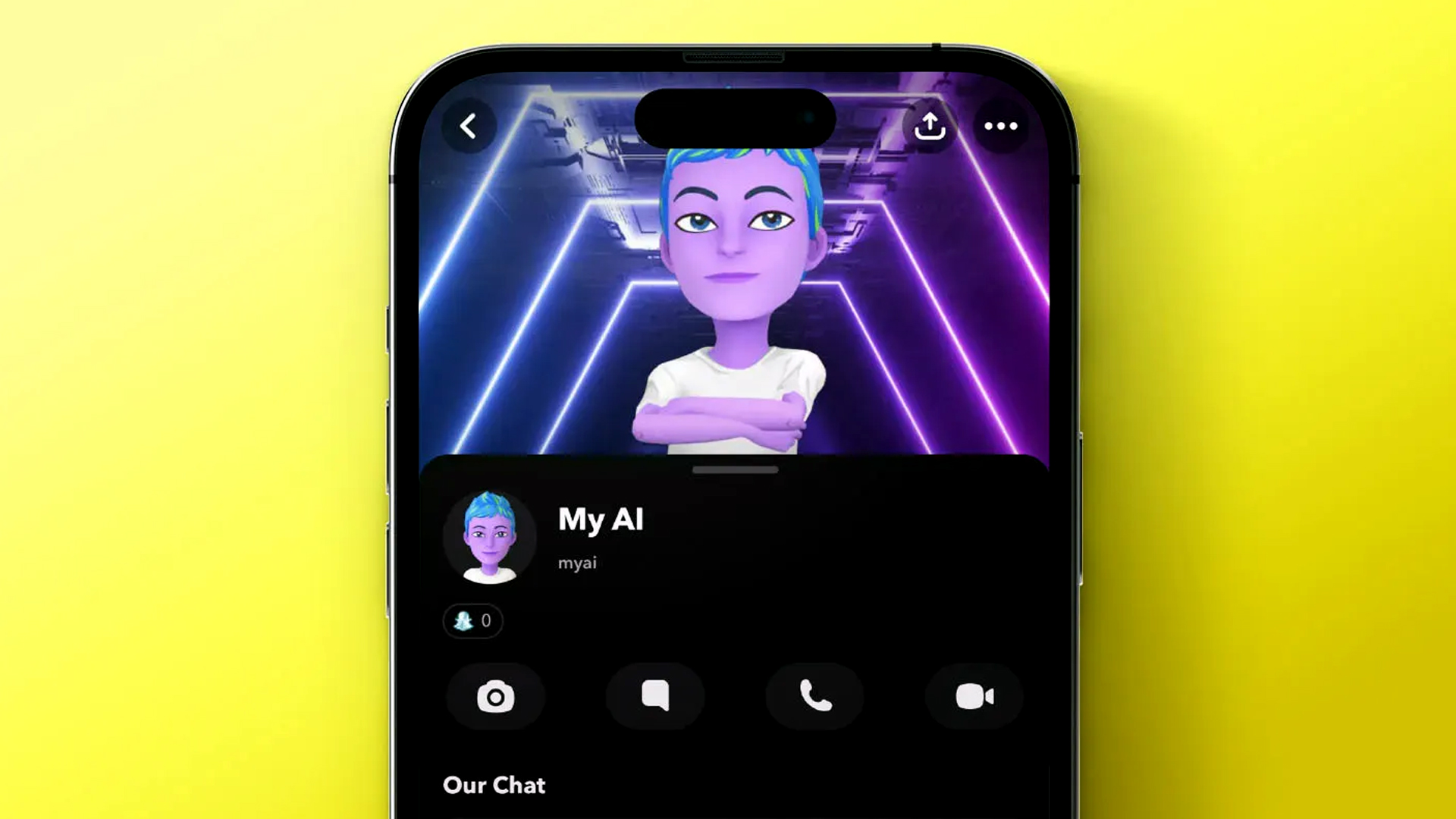 Snapchat My AI on an iPhone 14 Pro