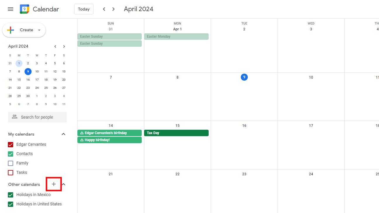 Subscribe to calendar on Google Calendar (1)