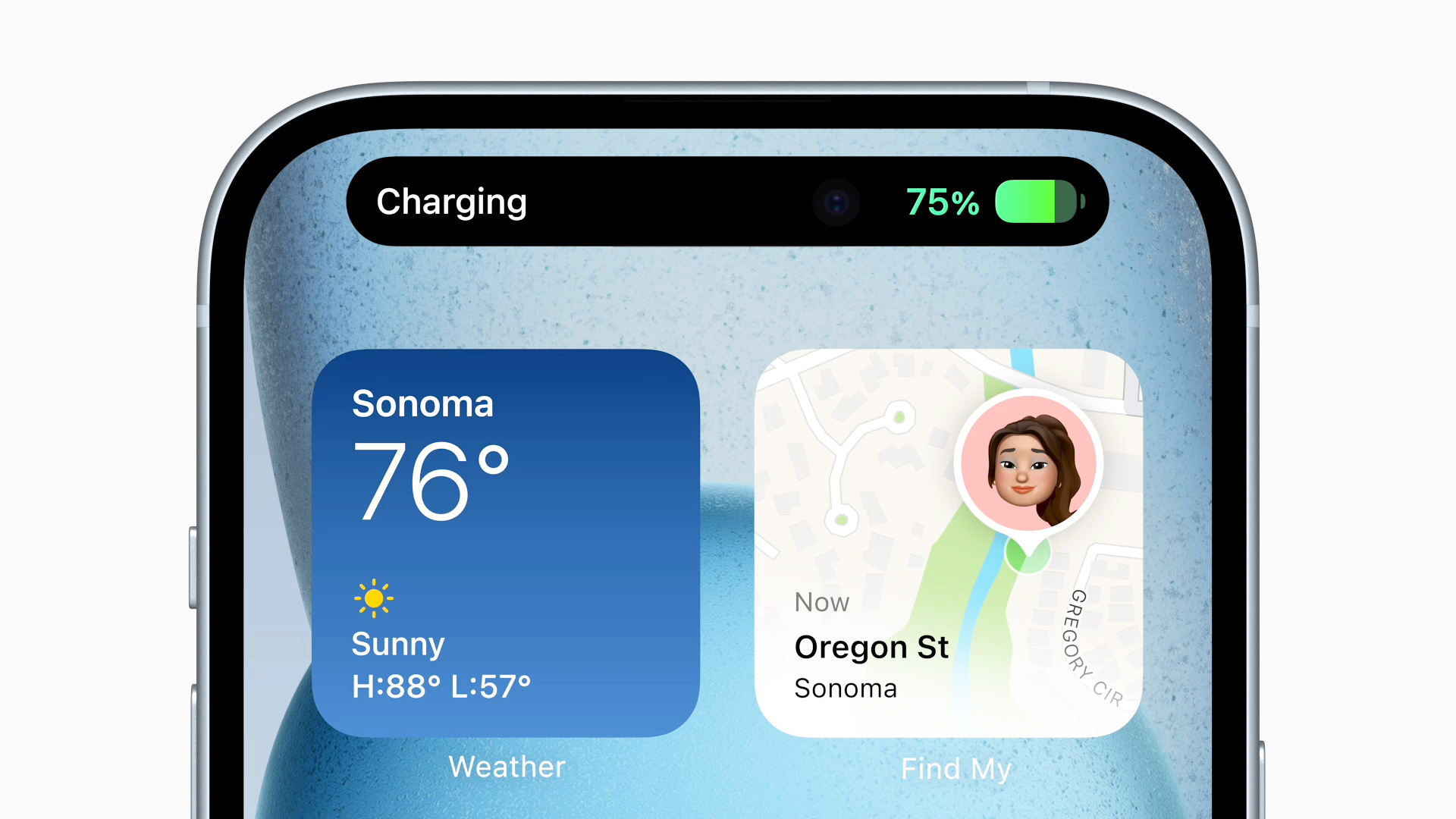 The iPhone 15 Dynamic Island and widgets
