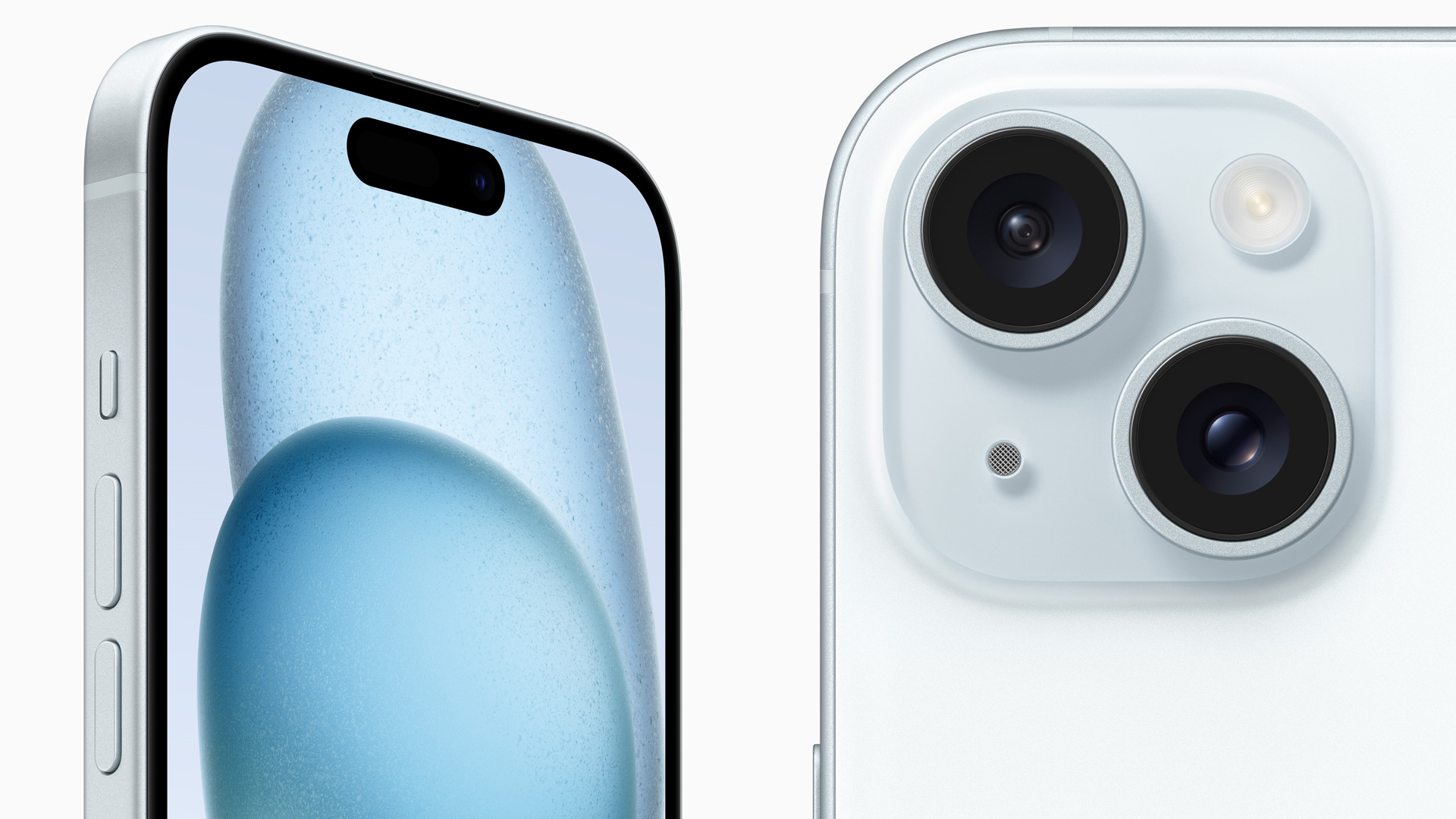 The iPhone 15 front and back