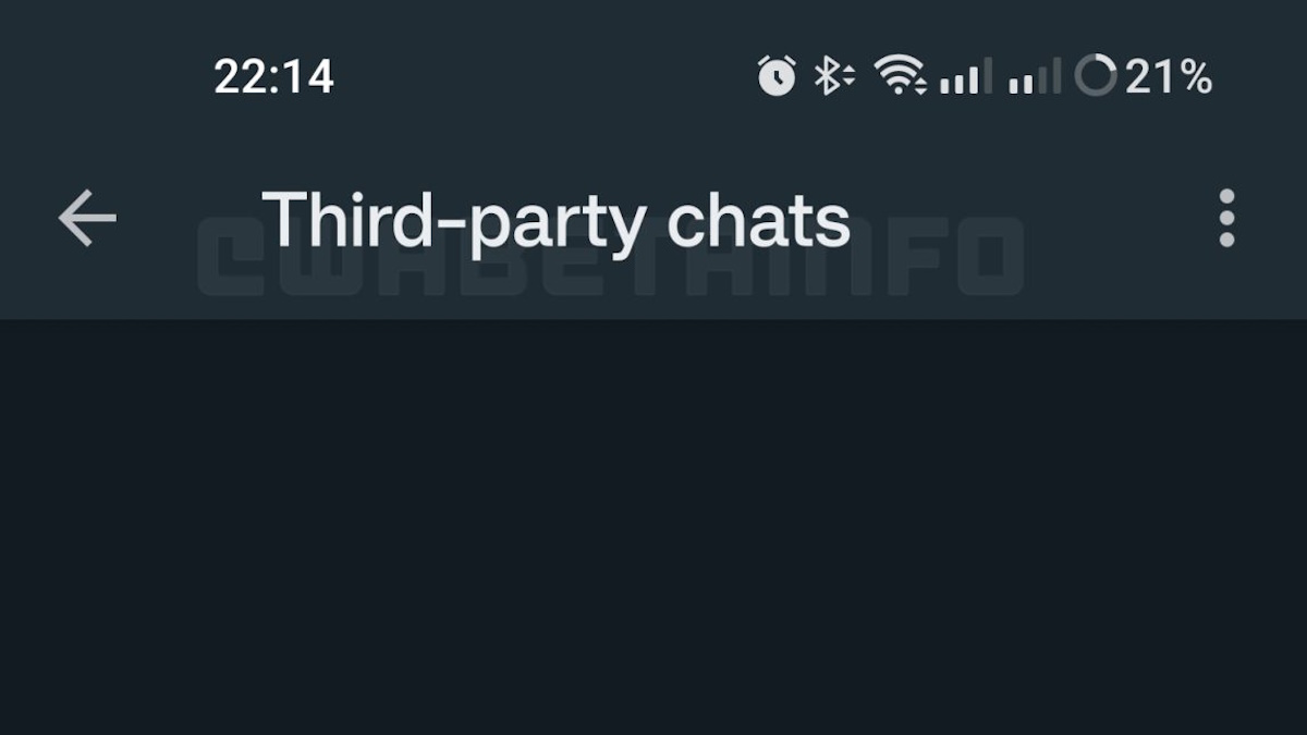 WhatsApp Third Party Chats section