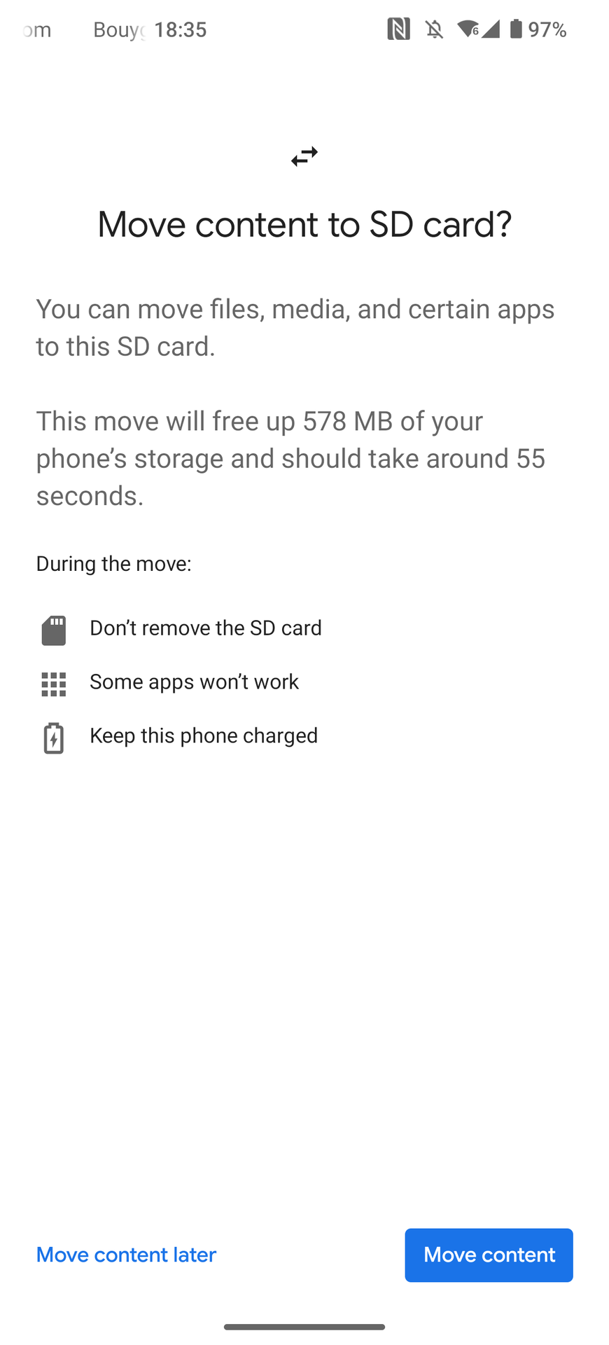 android settings sd card format internal storage move content