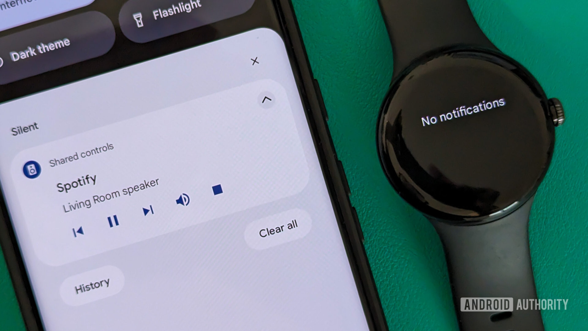 android shared cast controls notification pixel watch no notification