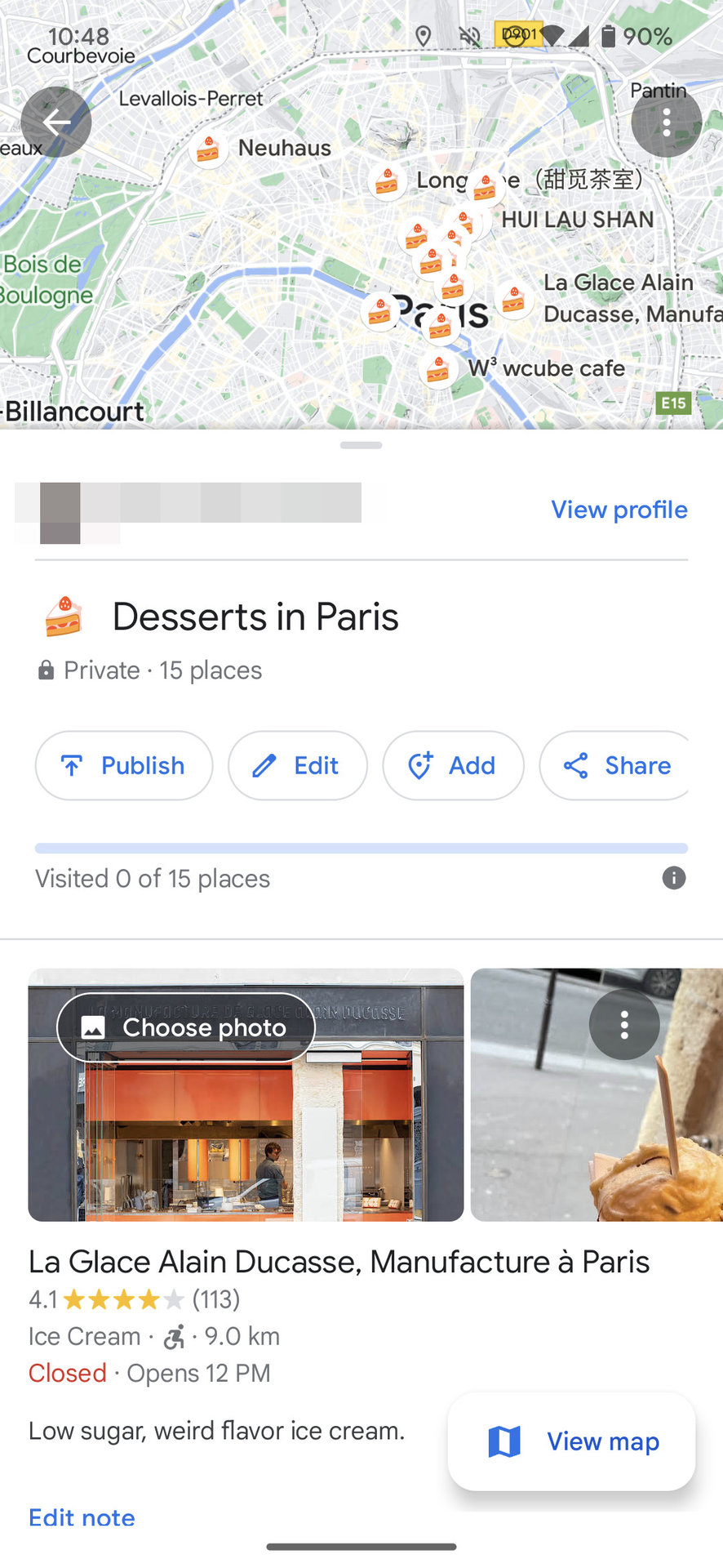 google maps list desserts paris 3