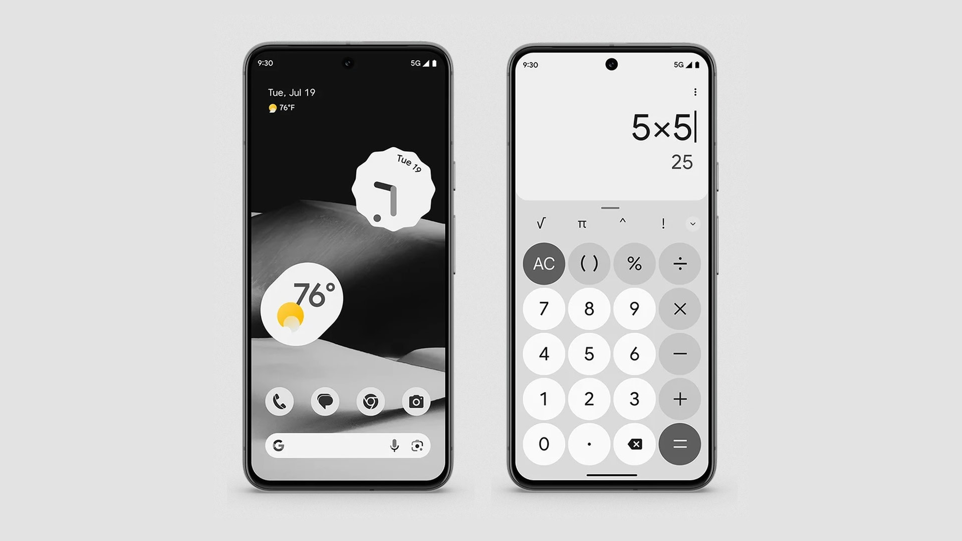 pixel feature drop monochromatic themes