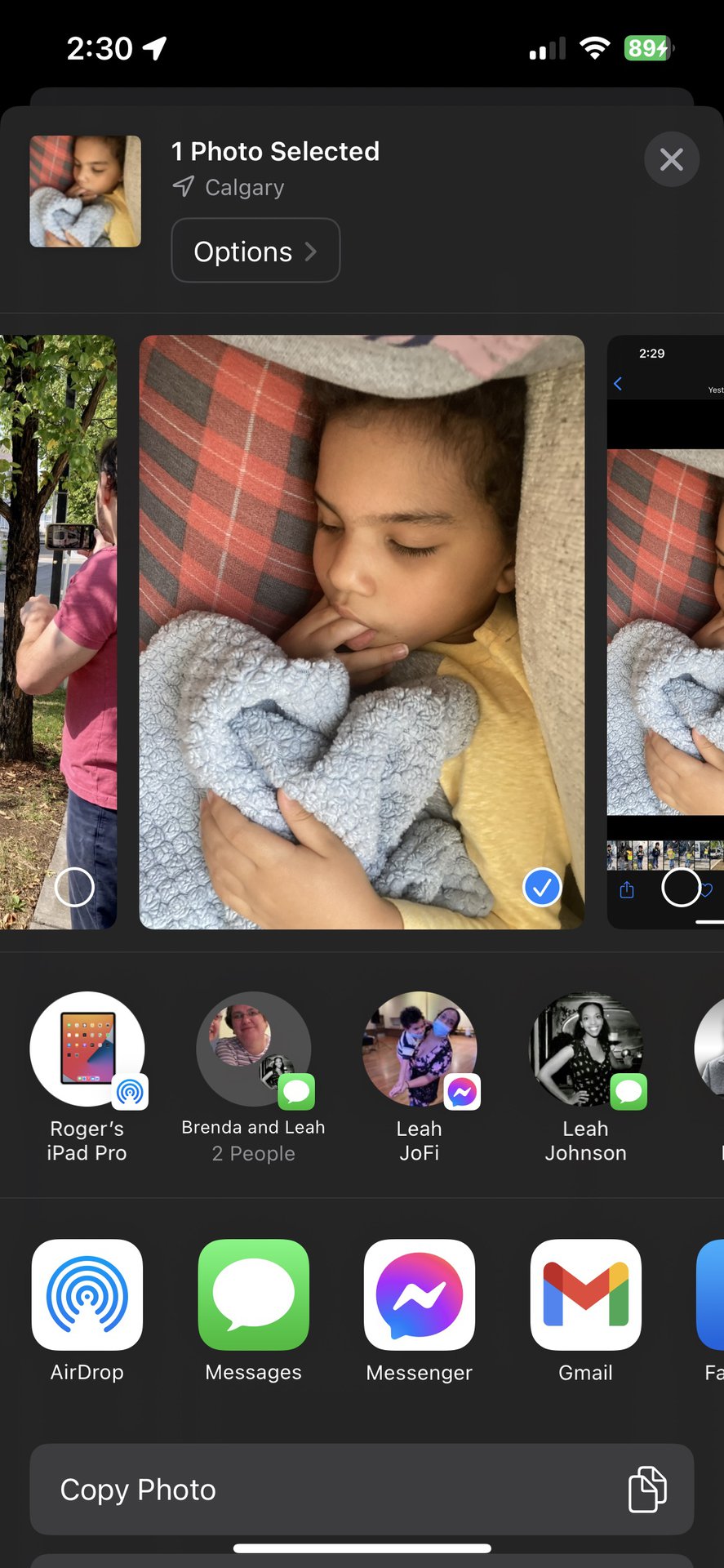 sharing a photo in ios 16