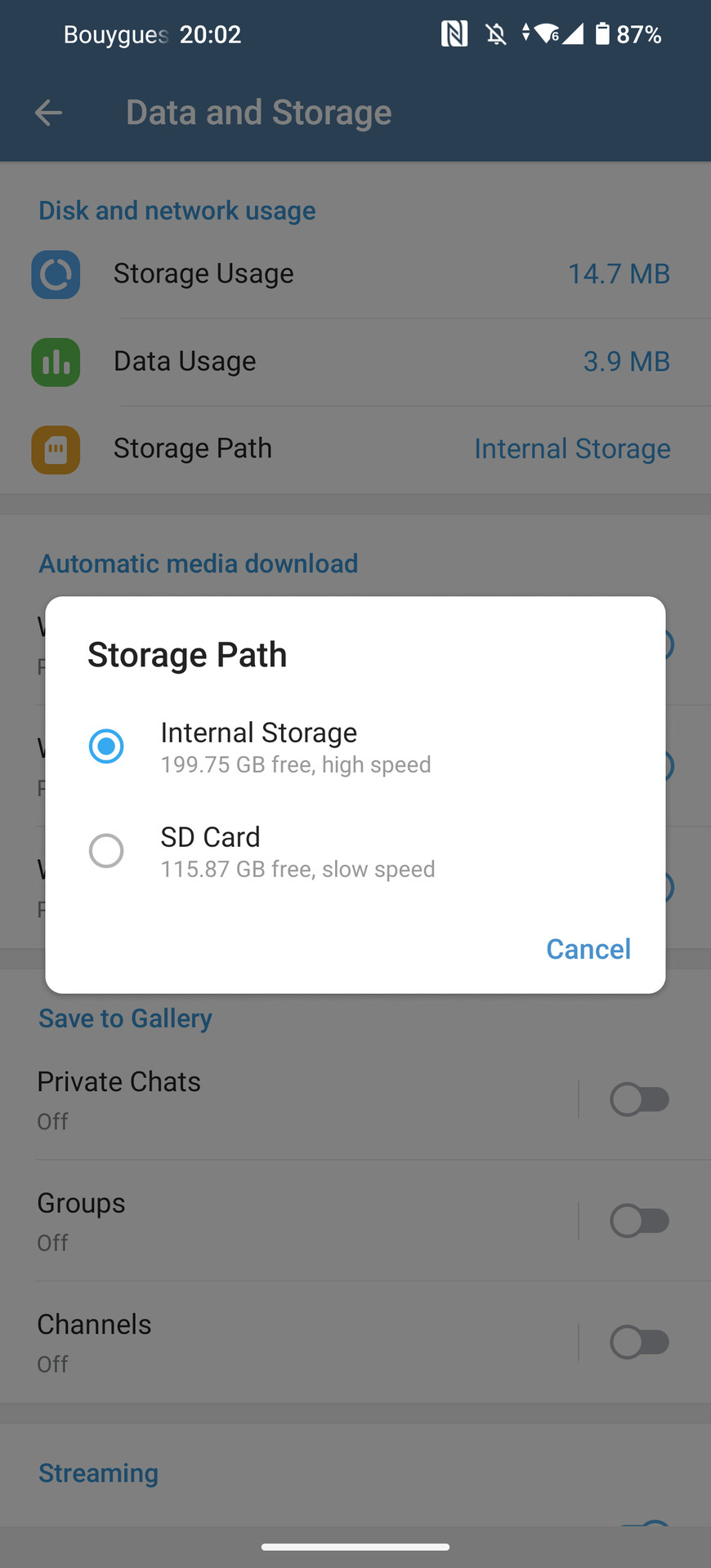 telegram app storage picker