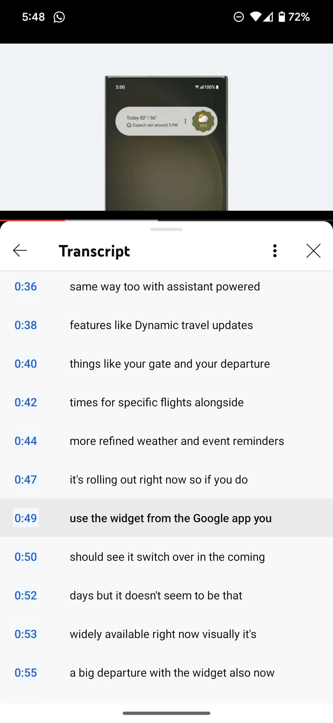 youtube transcripts android 2