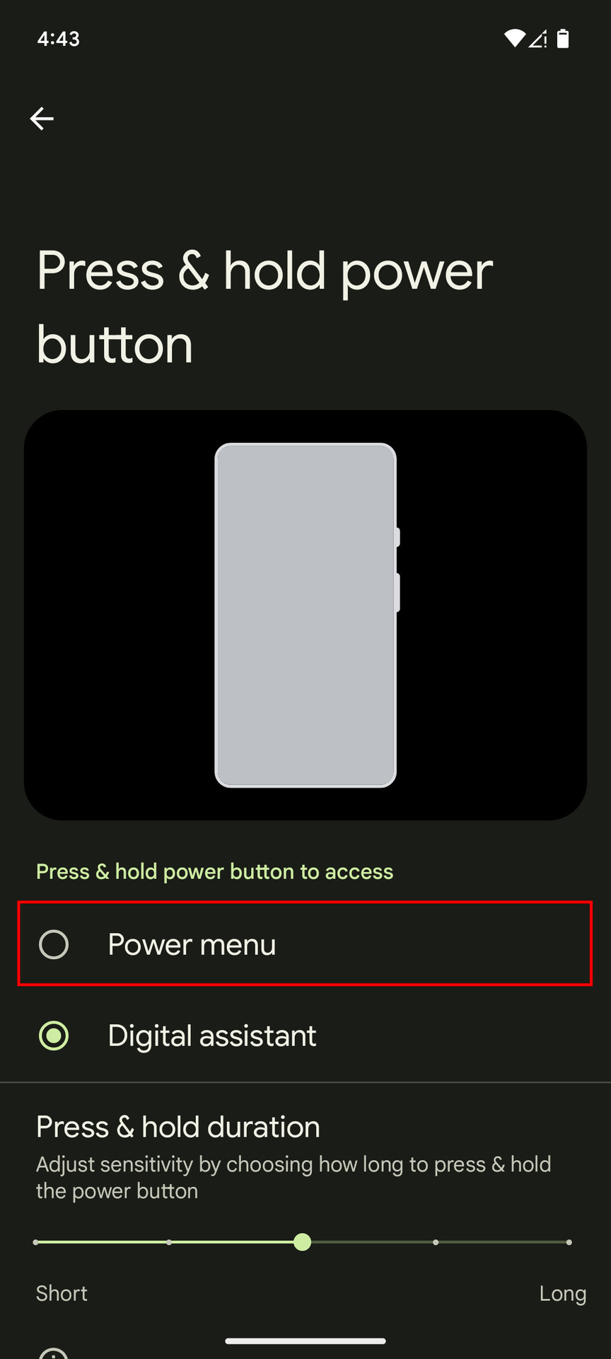 Change what Press & hold power button does on Pixel 7 (4)