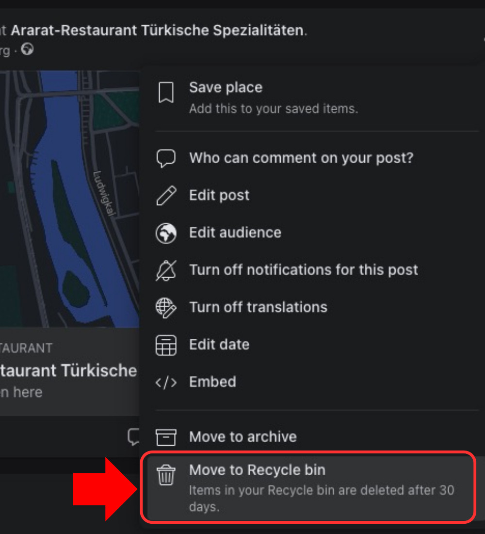 Click Move to recycle bin