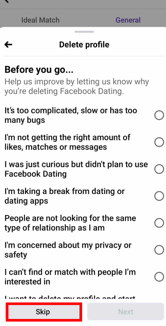 Facebook reasons why deleting