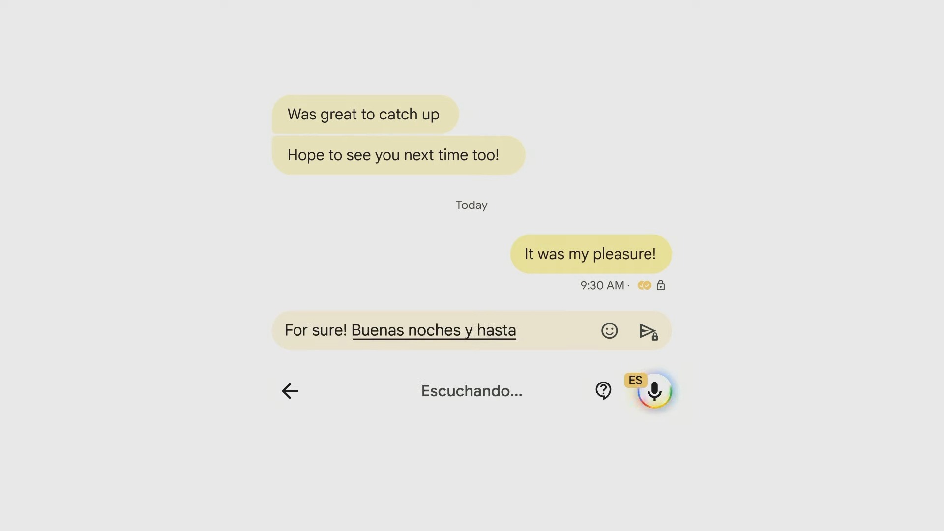 Google Assistant multilanguage voice typing