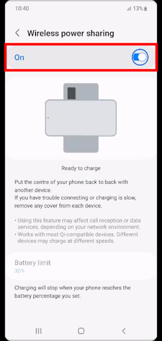 How to enable Sasmung Wireless PowerShare 4 - Does the Samsung Galaxy S23 FE have wireless charging?