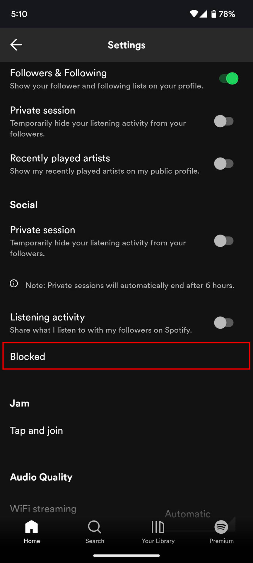 How to unblock people on Spotify for Android (2)