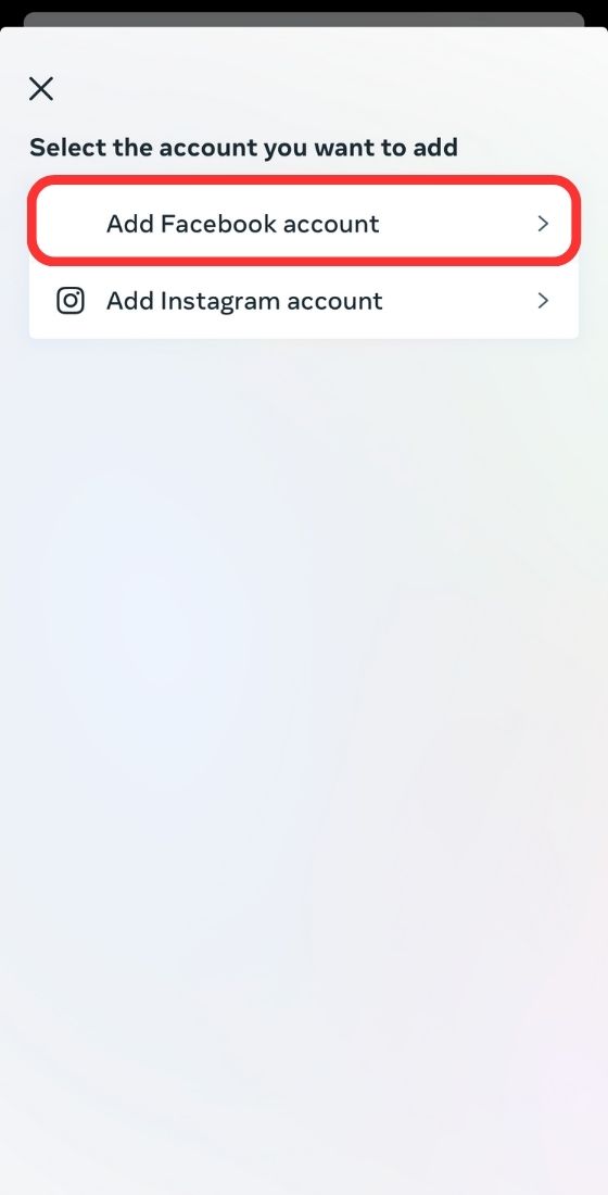 Instagram add Facebook accounts