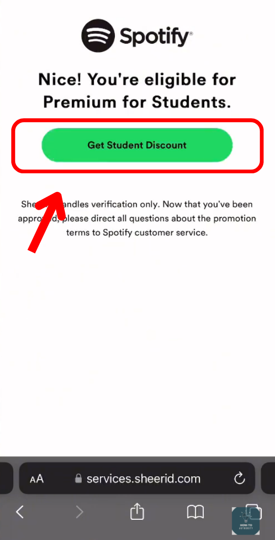 Spotify's Student Premium eligibility confirmation