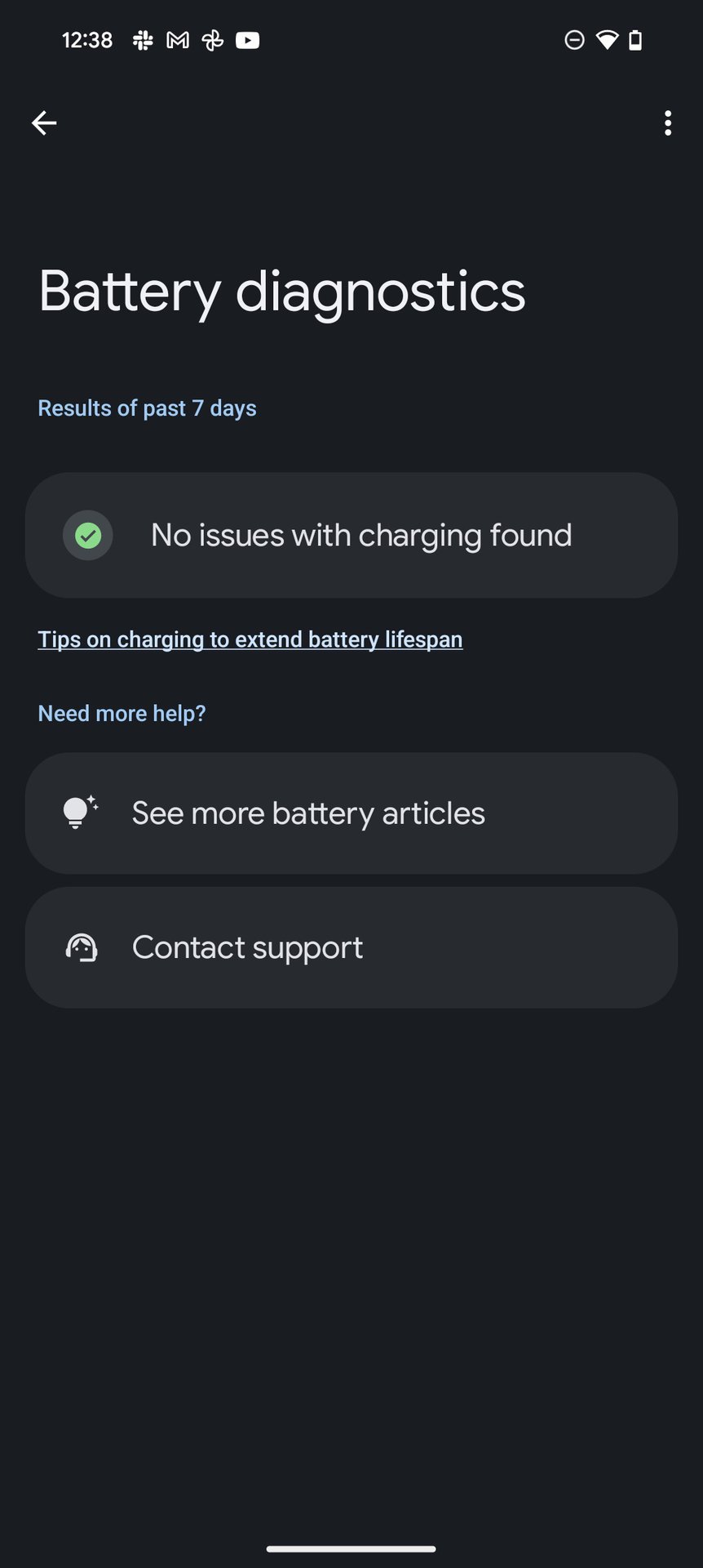 Pixel Troubleshooting battery test
