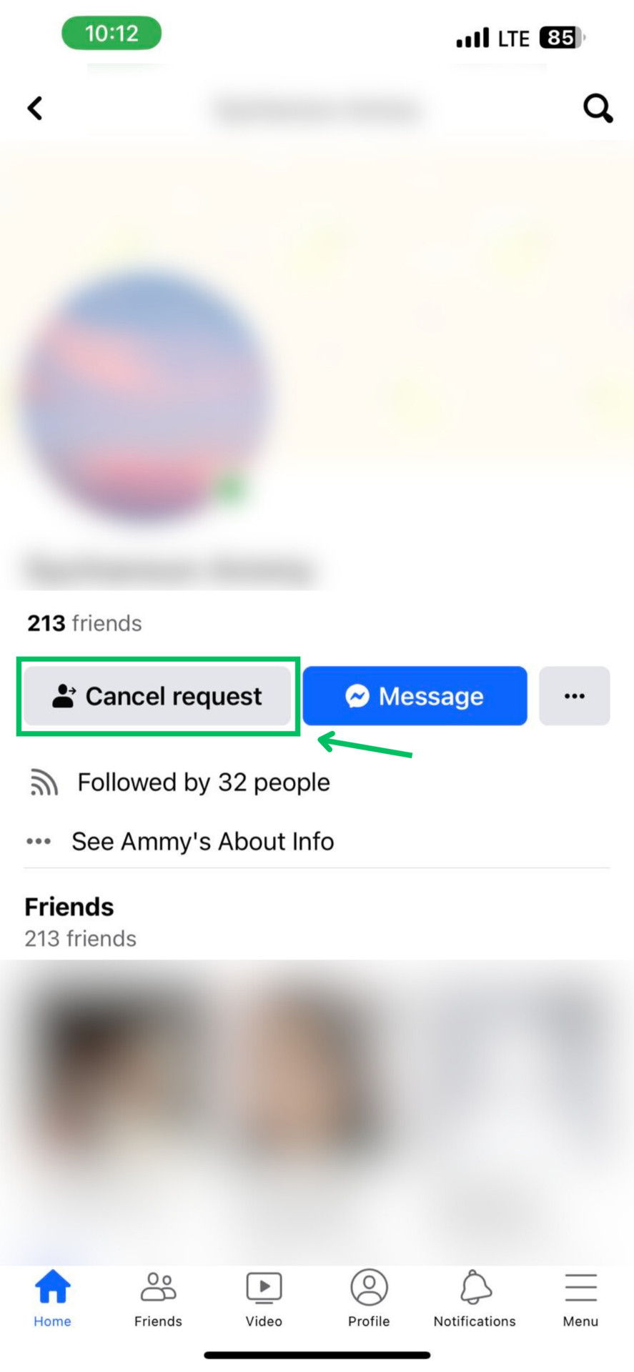 Select Cancel request
