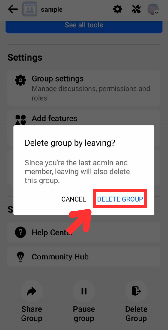 Select Delete Group