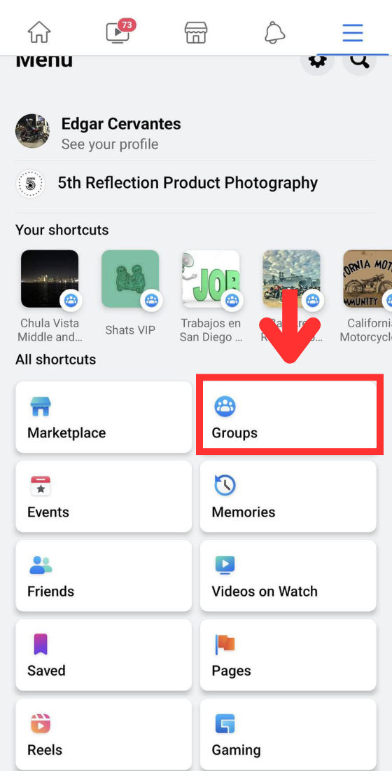 Select "Groups"