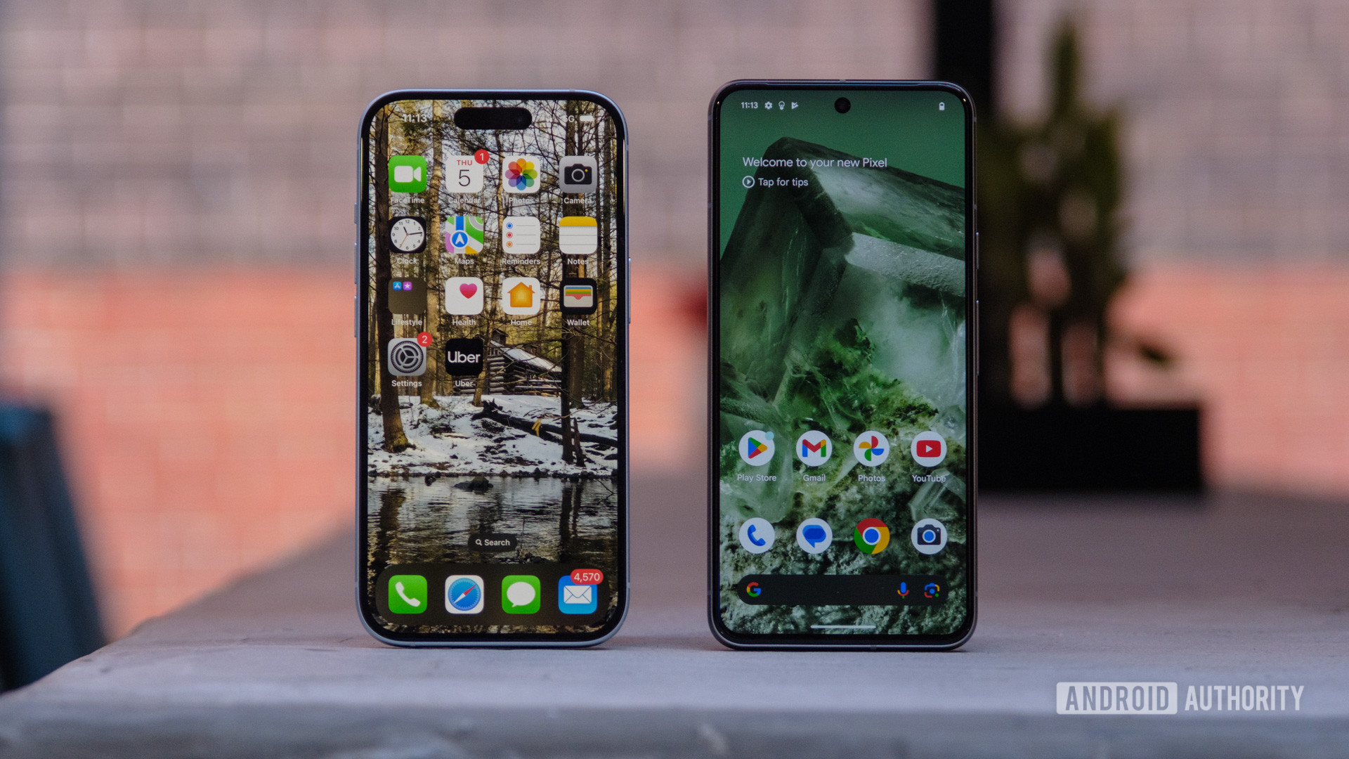 google pixel 8 vs iphone 15 display hero