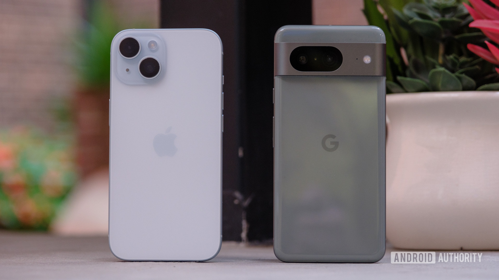 google pixel 8 vs iphone 15 rear hero