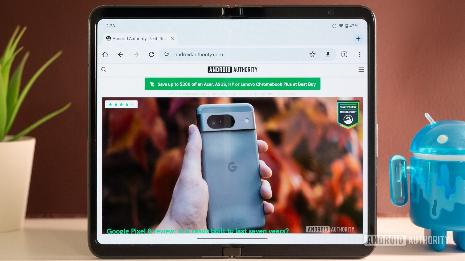 google pixel fold inner display chrome android authority