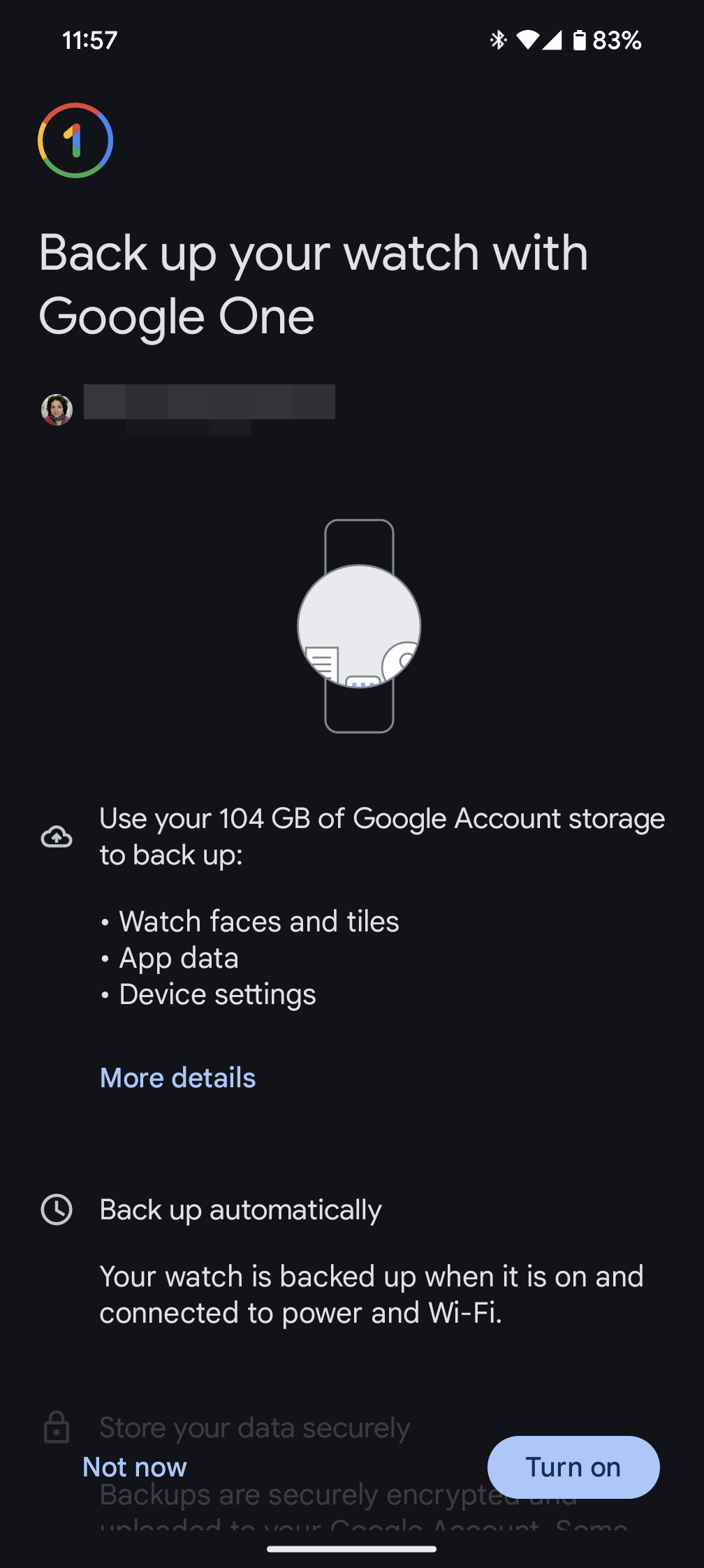 google pixel watch app screenshot backup 1