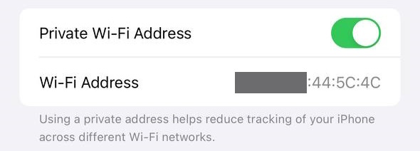 iOS Wi Fi settings 2