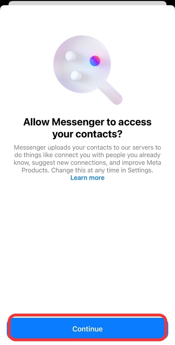 messenger allow upload contacts