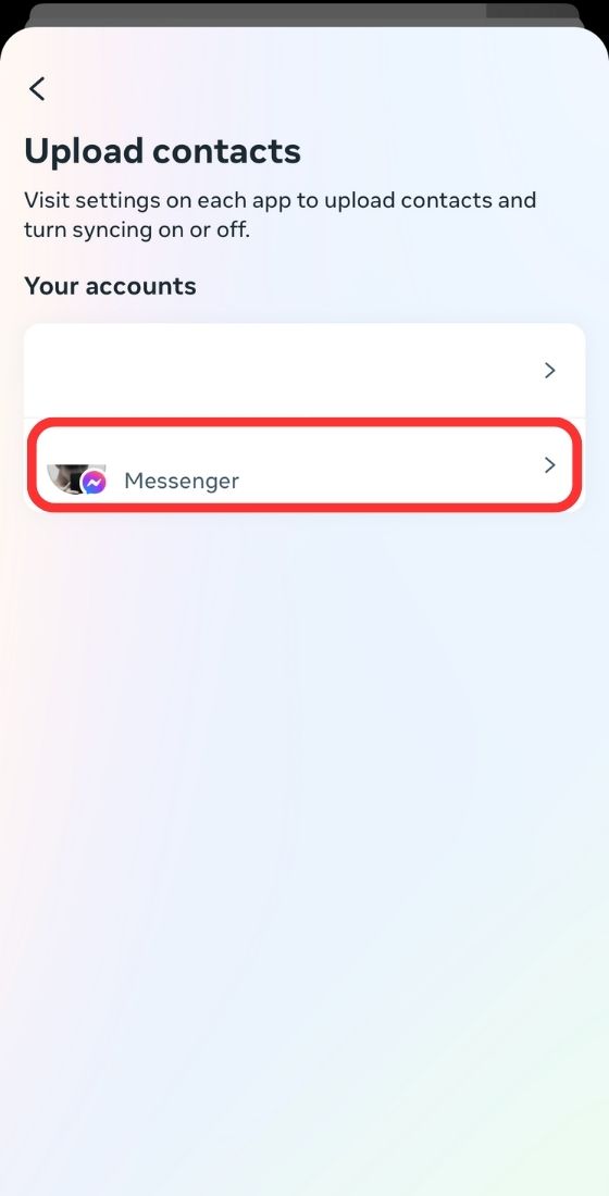 messenger upload contacts